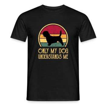 Basset Griffon Vend Grand Dog Silhouette Retro - Men's T-Shirt - black - Front - AI Model Male 178 light (178cm)