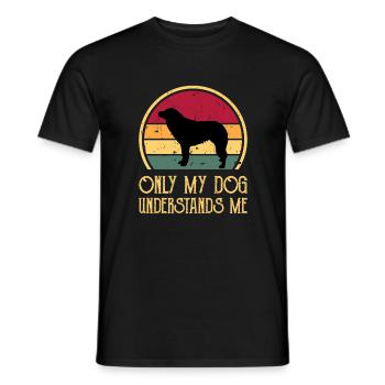 Aidi Dog Silhouette Vintage Sunset pour les amoureux des chiens - T-shirt homme - noir - Devant - AI Model Male 178 light (178cm)