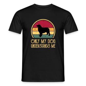 Berner Laufhund Dog Love Silhouette Vintage Sunset - Men's T-Shirt - black - Front - AI Model Male 178 light (178cm)