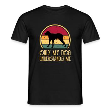 Chien Français Blanc et Orange Dog Silhouette - T-shirt homme - noir - Devant - AI Model Male 178 light (178cm)
