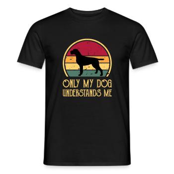Cesky Fousek Dog Lover Silhouette Vintage Sunset - T-shirt homme - noir - Devant - AI Model Male 178 light (178cm)