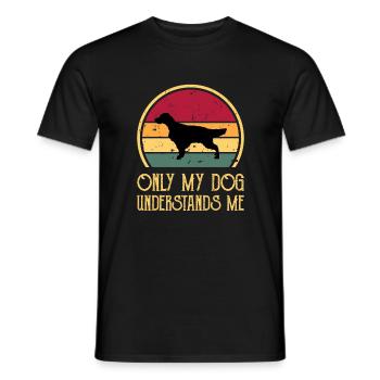 English Setter Dog Lover Silhouette Vintage Sunset - Men's T-Shirt - black - Front - AI Model Male 178 light (178cm)