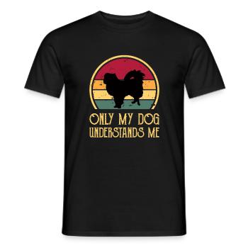 Japanisches Kinn Hundeliebhaber Silhouette Vintage Sonnenuntergang - Männer T-Shirt - Schwarz - Vorne - AI Model Male 178 light (178cm)