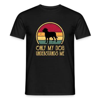 Grand Suisse Mountain Dog Silhouette Retro Sunset - T-shirt homme - noir - Devant - AI Model Male 178 light (178cm)