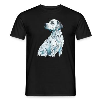 Nette dalmatinische Hunderasse Kopf Cartoon Illustration - Männer T-Shirt - Schwarz - Vorne - AI Model Male 178 light (178cm)