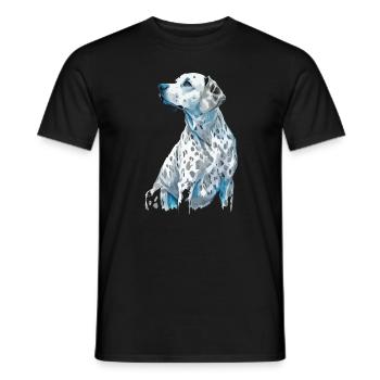 Nette dalmatinische Hunderasse Kopf Cartoon Illustration - Männer T-Shirt - Schwarz - Vorne - AI Model Male 178 light (178cm)