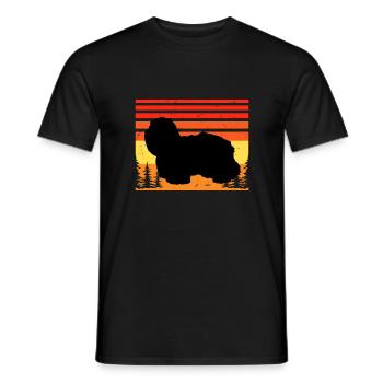 Coton De Tuléar Chien Amour Silhouette Vintage Coucher de Soleil - T-shirt homme - noir - Devant - AI Model Male 178 light (178cm)