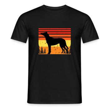 Collie Smooth Dog Lover Silhouette Vintage Sunset - T-shirt homme - noir - Devant - AI Model Male 178 light (178cm)