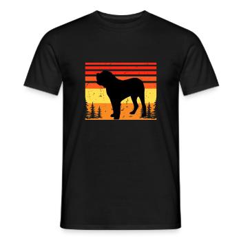 Fila Brasileiro Dog Love Silhouette Vintage Sunset - T-shirt homme - noir - Devant - AI Model Male 178 light (178cm)