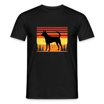 Formosan Mountain Dog Love Silhouette Retro Sunset - T-shirt homme - noir - Devant - AI Model Male 178 light (178cm)