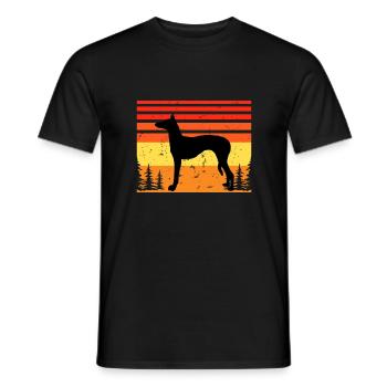 Ibizan Hound Dog Lover Silhouette Vintage Sunset - Men's T-Shirt - black - Front - AI Model Male 178 light (178cm)