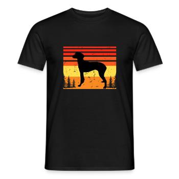 Hygenhund Dog Lover Silhouette Vintage Sunset - T-shirt homme - noir - Devant - AI Model Male 178 light (178cm)