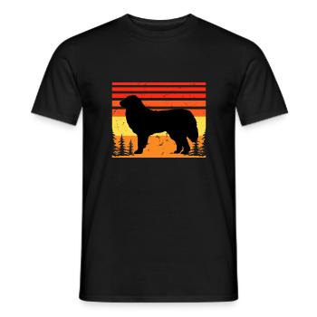 Great Pyrénées Dog Lover Silhouette Vintage Sunset - T-shirt homme - noir - Devant - AI Model Male 178 light (178cm)