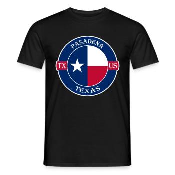 Pasadena Texas Flag USA Travel Souvenir Badge - T-shirt homme - noir - Devant - AI Model Male 178 light (178cm)