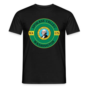 Spokane Valley Washington Flag USA Souvenir de voyage - T-shirt homme - noir - Devant - AI Model Male 178 light (178cm)