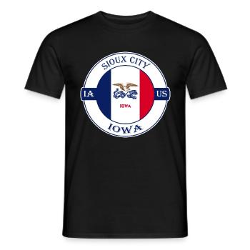 Sioux City Iowa Flagge USA Reise Souvenir Abzeichen - Männer T-Shirt - Schwarz - Vorne - AI Model Male 178 light (178cm)