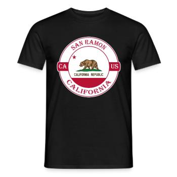 San Ramon California Flag USA Souvenir Badge - T-shirt homme - noir - Devant - AI Model Male 178 light (178cm)