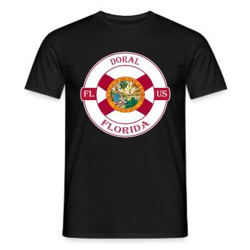 Doral Florida Flagge USA Reise Souvenir Abzeichen - Männer T-Shirt - Schwarz - Vorne - AI Model Male 178 light (178cm)