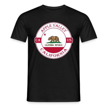 Apple Valley California Flag USA Souvenir Badge - T-shirt homme - noir - Devant - AI Model Male 178 light (178cm)