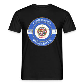 Coon Rapids Minnesota Flagge USA Souvenir Abzeichen - Männer T-Shirt - Schwarz - Vorne - AI Model Male 178 light (178cm)