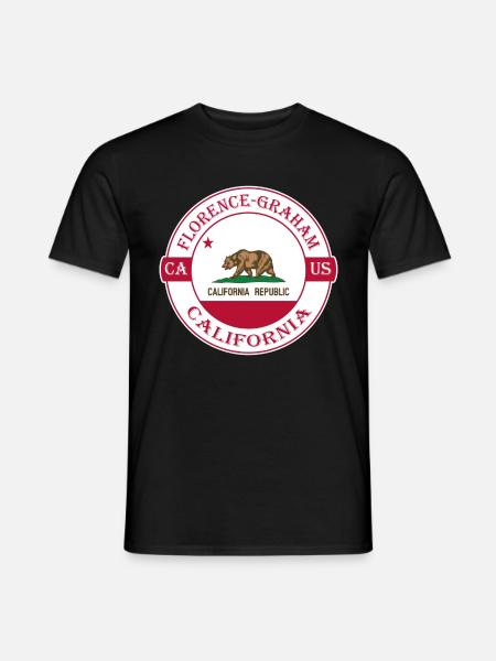 Florence Graham California Flagge USA Souvenir - Männer T-Shirt - Schwarz