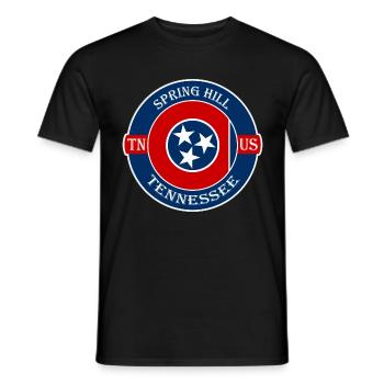 Spring Hill Tennessee Flagge USA Souvenir Abzeichen - Männer T-Shirt - Schwarz - Vorne - AI Model Male 178 light (178cm)