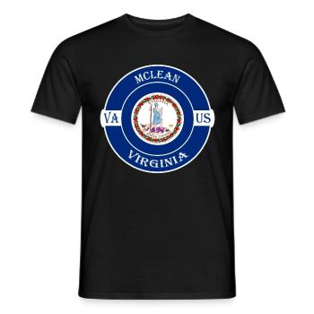 Mclean Virginia Flagge USA Reise Souvenir Abzeichen - Männer T-Shirt - Schwarz - Vorne - AI Model Male 178 light (178cm)