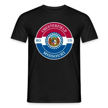 Chesterfield Missouri Flagge USA Souvenir Abzeichen - Männer T-Shirt - Schwarz - Vorne - AI Model Male 178 light (178cm)