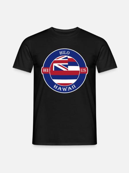 Hilo Hawaii Flagge USA Reise Souvenir Abzeichen - Männer T-Shirt - Schwarz