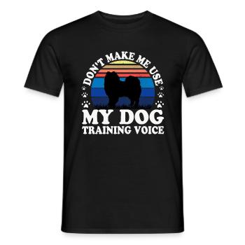 American Eskimo Dog Love Silhouette Vintage Sunset - T-shirt homme - noir - Devant - AI Model Male 178 light (178cm)
