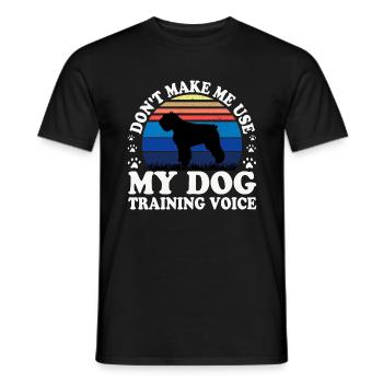 Bouvier Des Flandres Dog Silhouette Retro Coucher de Soleil - T-shirt homme - noir - Devant - AI Model Male 178 light (178cm)