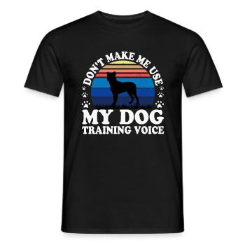 Cao Fila De Seo Miguel Dog Silhouette Retro Sunset - Men's T-Shirt - black - Front - AI Model Male 178 light (178cm)