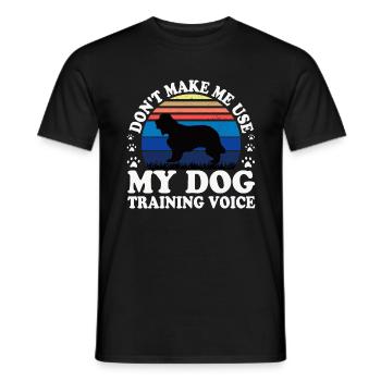 Cocker Spaniel Dog Lover Silhouette Vintage Sunset - Men's T-Shirt - black - Front - AI Model Male 178 light (178cm)