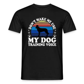Tschechoslowakischer Wolfshund Hund Silhouette Retro Sonnenuntergang - Männer T-Shirt - Schwarz - Vorne - AI Model Male 178 light (178cm)