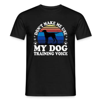 Curly Coated Retriever Dog Silhouette Retro Sunset - Men's T-Shirt - black - Front - AI Model Male 178 light (178cm)