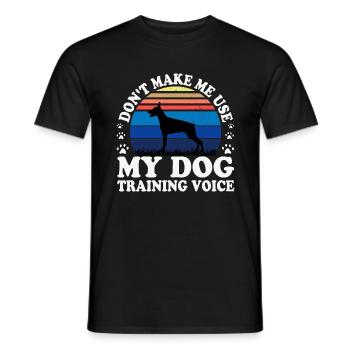 Doberman Dog Lover Silhouette Vintage Sunset - T-shirt homme - noir - Devant - AI Model Male 178 light (178cm)