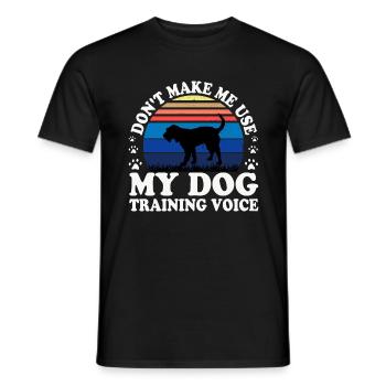 Griffon Nivernais Chien Amour Silhouette Rétro Coucher de Soleil - T-shirt homme - noir - Devant - AI Model Male 178 light (178cm)