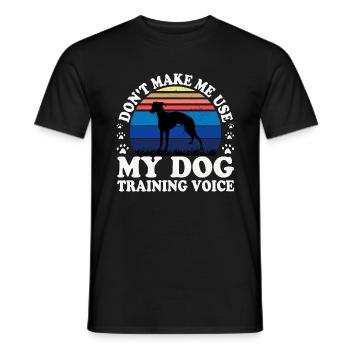 Rampur Greyhound Dog Lover Silhouette Retro Sunset - Men's T-Shirt - black - Front - AI Model Male 178 light (178cm)