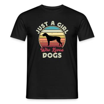 American Foxhound Dog Love Silhouette Retro Sunset - T-shirt homme - noir - Devant - AI Model Male 178 light (178cm)