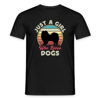 American Eskimo Dog Love Silhouette Vintage Sunset - T-shirt homme - noir - Devant - AI Model Male 178 light (178cm)
