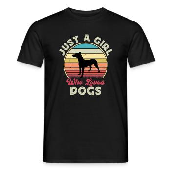 Andalusischer Laufhund Hundeliebhaber Silhouette Retro Sonnenuntergang - Männer T-Shirt - Schwarz - Vorne - AI Model Male 178 light (178cm)