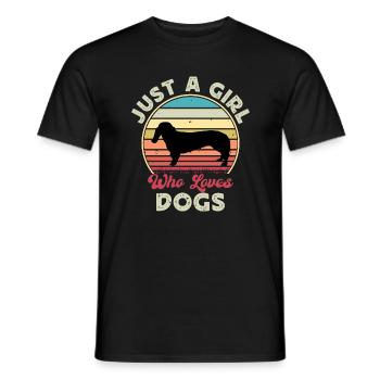 Basset Bleu De Gascogne Dog Silhouette Retro Sun - T-shirt homme - noir - Devant - AI Model Male 178 light (178cm)
