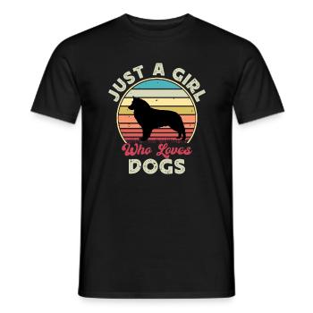 Bohemian Shepherd Dog Love Silhouette Retro Sunset - Men's T-Shirt - black - Front - AI Model Male 178 light (178cm)