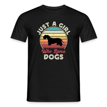 Cesky Terrier Hundeliebhaber Silhouette Vintage Sonnenuntergang - Männer T-Shirt - Schwarz - Vorne - AI Model Male 178 light (178cm)