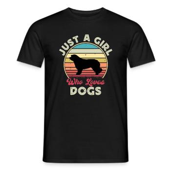Katalanische Schäferhund Hund Liebhaber Silhouette Retro Sonnenuntergang - Männer T-Shirt - Schwarz - Vorne - AI Model Male 178 light (178cm)