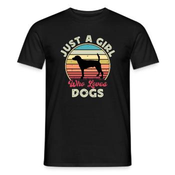 Englischer Foxhound Hundeliebhaber Silhouette Retro Sunset - Männer T-Shirt - Schwarz - Vorne - AI Model Male 178 light (178cm)