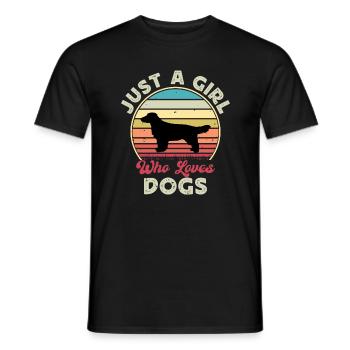 Field Spaniel Hundeliebhaber Silhouette Vintage Sonnenuntergang - Männer T-Shirt - Schwarz - Vorne - AI Model Male 178 light (178cm)