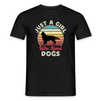 Flat Coated Retriever Dog Silhouette Retro Sunset - T-shirt homme - noir - Devant - AI Model Male 178 light (178cm)