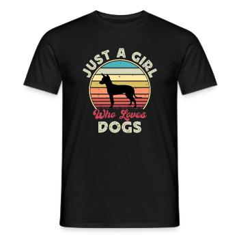 Englischer Toy Terrier Black Tan Hund Silhouette - Männer T-Shirt - Schwarz - Vorne - AI Model Male 178 light (178cm)