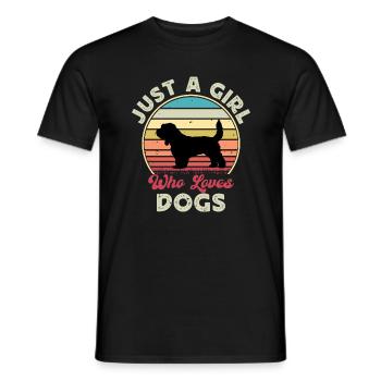 Grand Griffon Vendeen Hund Silhouette Retro Sunset - Männer T-Shirt - Schwarz - Vorne - AI Model Male 178 light (178cm)
